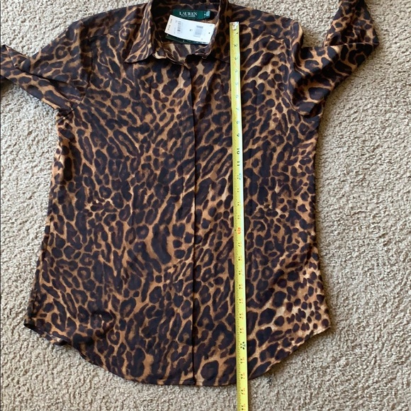 Lauren Ralph Lauren Leopard-Print Crepe Shirt - Picture 9 of 10
